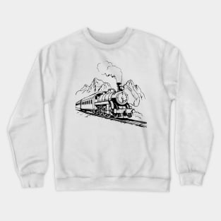 Steam train outline design Crewneck Sweatshirt